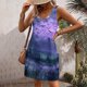 thumbnail image 3 of Vestido de Verano para las Mujeres Impresión de la Moda Bolsillo sin Mangas Cuello en V, Vestido Casual para la Playa Y Diario, 3 of 5