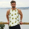 thumbnail image 6 of Gukieu Avocado of a Hear Print Men's Quick Dry Fitness Vest, Round Neck Sleeveless Fitness Bodybuilding Top-Small, 6 of 7