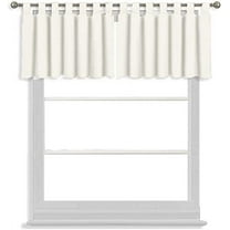Tab Top Blackout Valance Curtains Panel Drapes White 32 Wide by 26 Long - 1 Panel