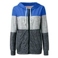 thumbnail image 4 of Black Winter Coat Gold Zipper Womens Jacket Tan Print Stitching Color Sweatshirt Coat, 4 of 5