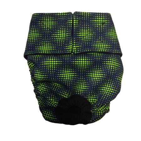 Barkertime Green Double Dots Water-Resistant Washable Dog Diaper - Made in USA