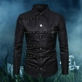 thumbnail image 2 of Mens T Shirts Golf Gothic Style Long Sleeved Purpose Slim Fit Trend Mens Performance Polos,Black,3XL, 2 of 5