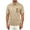 Khaki, variant on Men Summer Casual Loose Fit Business Shirt — Short Sleeve Collared with Pocket and Zipper V Neck T Shirt Neck Shirts for Men Men's Tall Shirts Pro 5 T Shirts for Men Compression Shirts Men