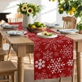 thumbnail image 2 of Table Runner 48 Inches Long for Kitchen Dining, Red Snowflake Christmas Dresser Scarf Farmhouse, Dining Table Decorations for Wedding/Parties, Winter Xmas Snow Snowflakes 13 x 48 In, 2 of 9