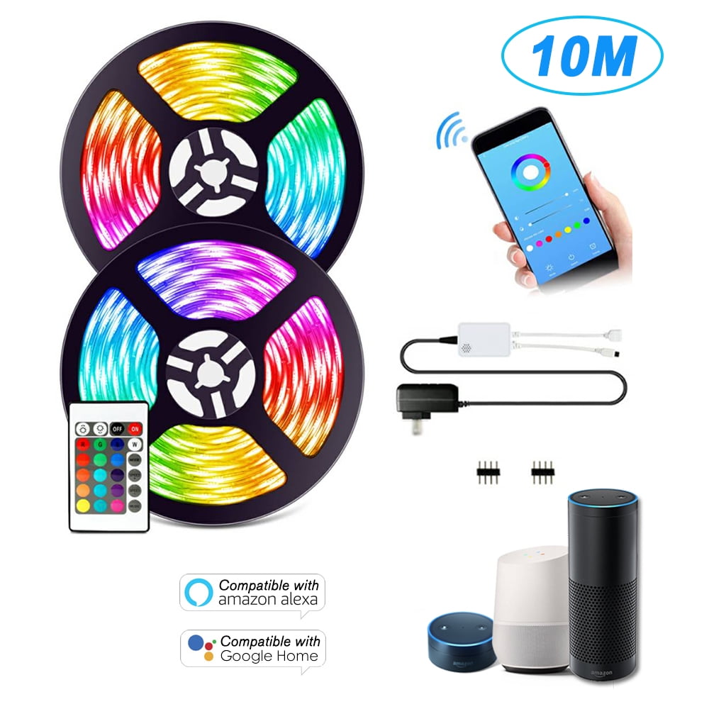 10M 5M LED Strip Light RGB tape lamp Waterproof Alexa Google Smart WIFI Full Kit 