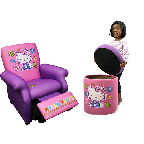  Hello Kitty Recliner  and Storage Ottoman Value Bundle 