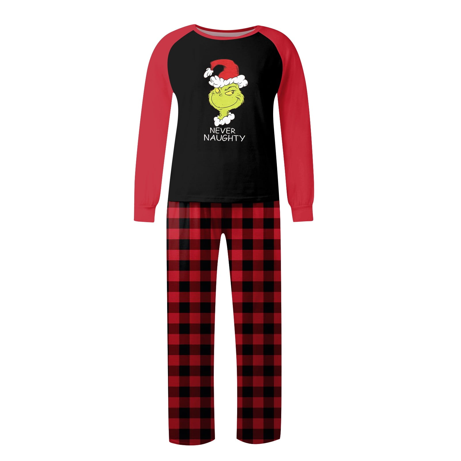 Matching Christmas Pajamas (Red) NEVER NAUGHTY Grinch Christmas