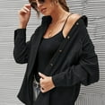 thumbnail image 3 of Dinheiro Astylish Camisas de pana para mujer Blusas casuales de manga larga con botones Top (negro), L,, 3 of 5