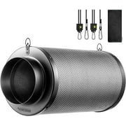 VIVOSUN 6 In 390 CFM Inline Fan, 6In Carbon Filter and 8Ft Ducting, Temperature Humidity Monitor for Grow Tent Ventilation