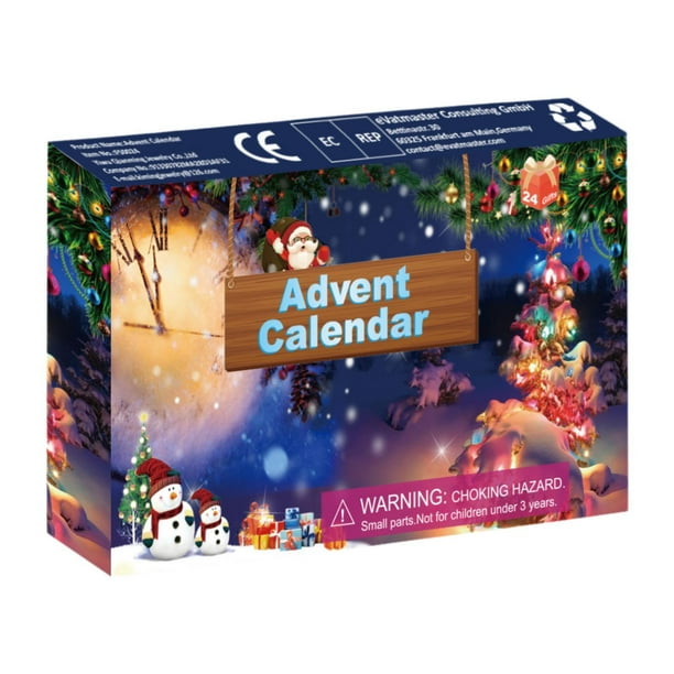 Calendario de adviento,Calendario de Adviento 2024 con juguetes 24 días,Caja de calendario navideño 2024 con figuras de animales de dibujos animados,Calendario de Adviento de 24 días para