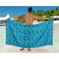 thumbnail image 5 of LA LEELA Men's Bath Trunk Swimwear Sarong Pareo Beach Wrap One Size Lapis, Leaves Summer Vacation Aloha, 5 of 5