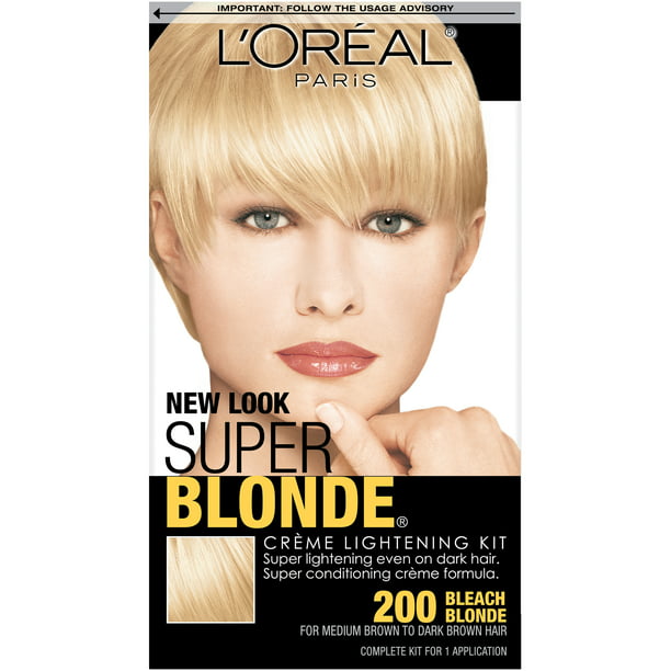 L'Oreal Paris Super Blonde Creme Lightening, 200 Bleach Blonde, 1 Kit -  