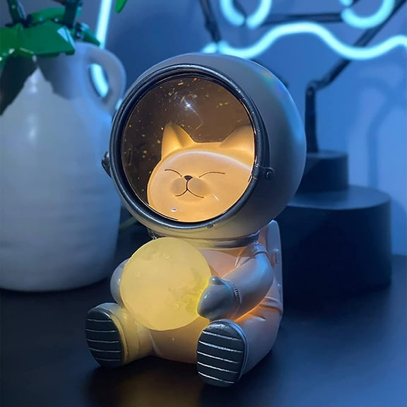 Astronaut Animal Night Light, Cute Spaceman Led Night Light Desktop Astronaut Cat Lamp, Birthday Gift For Kids, Night Light For Kids Room Decoration