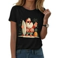 thumbnail image 5 of larppty Christmas Shirt Loose Fit Casual Oversized Graphic Print Tee Short Sleeve Crewneck Fashion Vacation Gifts Tops (Black, M), 5 of 5