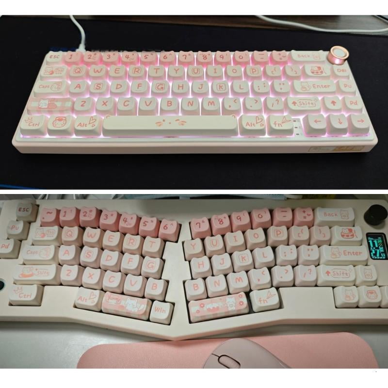 WINDLAND 134PCS Party Kitten Keycaps MAO Profile Keycap Personalizing Mechanical Keyboard