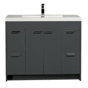 Eviva Lugano 42" Gray Modern Bathroom Vanity with White Integrated Acrylic Sink