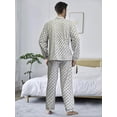 thumbnail image 3 of Pijamas Hombre De 2 Piezas Manga Larga Suave Cómoda Botones, 3 of 3