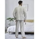 thumbnail image 3 of Pijamas Hombre De 2 Piezas Manga Larga Suave Cómoda Botones, 3 of 3
