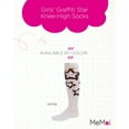 thumbnail image 2 of MeMoi  Graffiti Star Knee-High Socks - Girls - Female, 6, White, 2 of 7