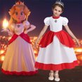 thumbnail image 6 of Rongking Princess Peach Costume Dress for Girls Super Brothers Dress Up, Size 3-9T, 6 of 6