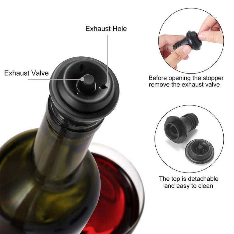 lastig Tien jaar servet Windfall Red Wine Saver Fresh Preserver Vacuum Air Pump with 6 Silicone Bottle  Stoppers , reusable wine storage device and wine cork are the best gifts  for wine lovers - Walmart.com