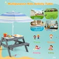 thumbnail image 5 of Gymax 4-in-1 Kids Picnic Table Set w/ 3 Removable Bins & Lids Foldable Umbrella, 5 of 9