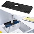 thumbnail image 1 of Adaptable Hole Silicone Sink Faucet Mat, Large Slope Drip Catcher Tray for Fast Drying, Kitchen Sink Accessories Splash Guard, Perfect for Bathroom Sink Area (14.5" x 5.4"), 1 of 5