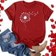thumbnail image 5 of Womens Valentine's Day Shirts Short Sleeve Fashion Graphic Basic T-Shirts Casual Pullover Tunic Tops (L, B Red), 5 of 7