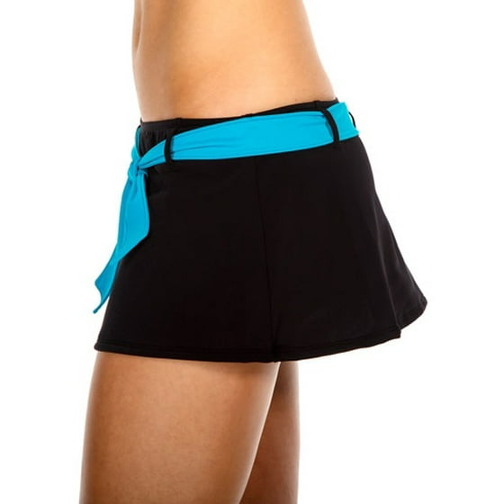 Danskin Now Women's Sporty Belted Skirted Tankini Bottom