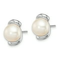 thumbnail image 2 of Sterling Silver Rhodium-plated 8-9mm White FreshwaterC Pearl Post Earrings, 2 of 3