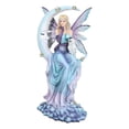 thumbnail image 4 of Crescent Moon And Stars Midnight Fairy Luna In Pastel Gown With Snow Owl Statue, 4 of 9
