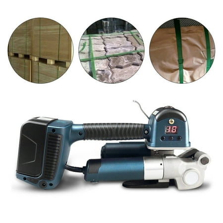 

YIYIBYUS Electric Strapping Machine for 0.63-0.75in PET PP Straps Automatic Strapping Tool Tensioner and Cutter Battery Powered