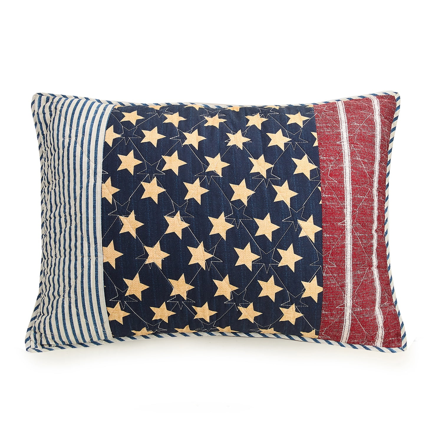 Modern Heirloom Americana 2-Piece Patchwork Cotton Quilt Set, Blue/Red, Twin/Twin XL