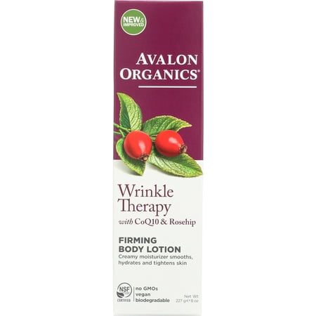 Avalon Organics Wrinkle Therapy with CoQ10 & Rosehip Firming Body Lotion, 8 Ounce (Pack of (Best Organic Firming Body Lotion)