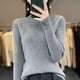 thumbnail image 5 of Camisa de encaje con cuello alto y media manga para mujer, suéter interior de estilo occidental a la moda para otoño e invierno, 5 of 6