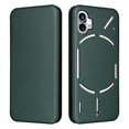 thumbnail image 1 of Carbon Fiber Flip Leather Case Compatible With Nothing Phone 1, Magnetic Wallet Card Slot Slim Cover, 1 of 5