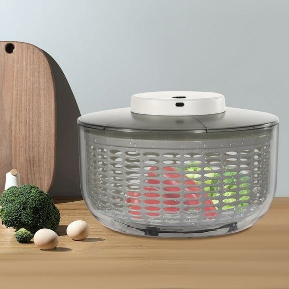 Fruit Vegetable Washer Dryer, Vegetable Dehydrator 304 Stainless Steel Electric Salad Spinner, Electric Vegetable Dryer