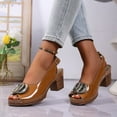 thumbnail image 4 of Womens Sandals Chunky Heel Peep Toe Thick Soled Leisure Shoes Spring Summer Casual Daily Holiday Beach Sandals Outerwear, 4 of 9
