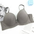 thumbnail image 3 of HOMBOM No Underwire Womens Bras Unlined Bralette Push-Up Plus Size Bras Wireless Comfortable Dark Gray Spaghetti Straps Brassiere 40C, 3 of 3