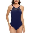 thumbnail image 2 of Summer Saving pimelu Bathing Suit for Women One Piece Swimsuit for Women Modest Swimsuit Tankini with Padded Fashion Mesh Patchwork Slim Halter Swim Suit Womens Swimsuits, 2 of 5