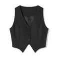 thumbnail image 6 of Womens Button Down Vests Top Summer Casual Crop Tank Tops Sleeveless Blazer Suit Waistcoat Jacket, 6 of 7