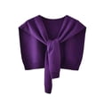 thumbnail image 2 of Youpwaven Women's Knitted Shoulder Wrap, Breathable Lightweight Summer Shawl, Versatile Tie-Front Fake Collar Shrug, Chic Sun Protection Cape for Dresses and Tops, 2 of 3