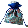 thumbnail image 1 of Startdy Chinese Element Silk Brocade Jewelry Coin Candy Goodie Pouches With Copper Cash Double layer Drawstring Gift Bag 4pcs BD05, 1 of 7