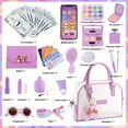thumbnail image 3 of Rirool Kids Play Purse for Little Girls, 37 Pcs Toddler Purse Set with Pretend Makeup, Handbag, Phone, Wallet, Princess Toys Birthday Gift for Girls Age 3-6, 3 of 9