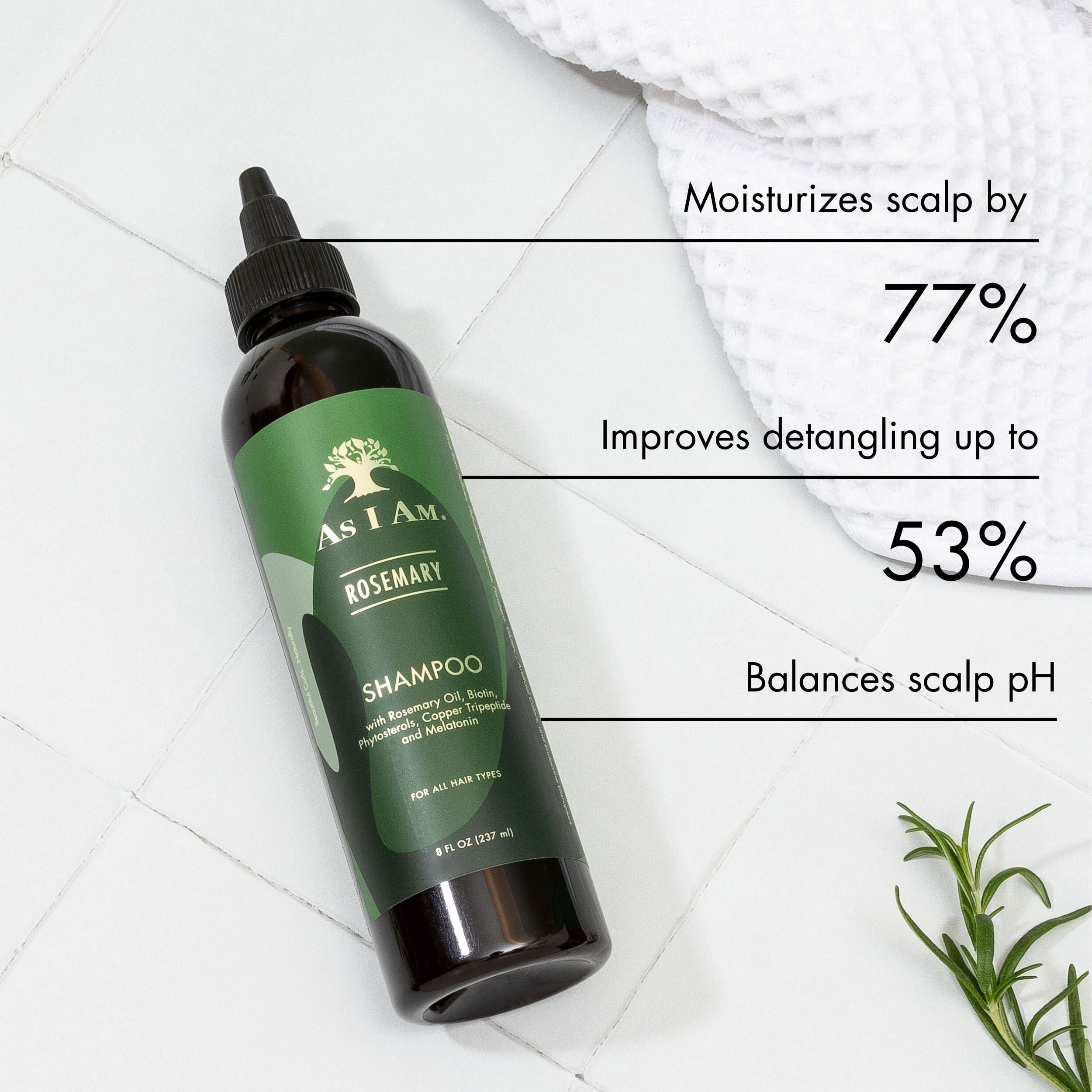 (2 pack) As I Am Rosemary Shampoo 8 fl. oz., All Hair Type, Moisturizing, Unisex