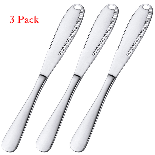 Amerteer 3 Pack Butter Knife, Stainless Steel Butter Spreader