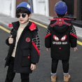 thumbnail image 1 of New Winter Spider-man Hooded Jacket Kids Winter Warm Coat Cotton Padded Clothes Boys, 1 of 5
