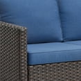 PARKWELL Outdoor 3Seat Patio Sofa,AllWeather Wicker Rattan Couch