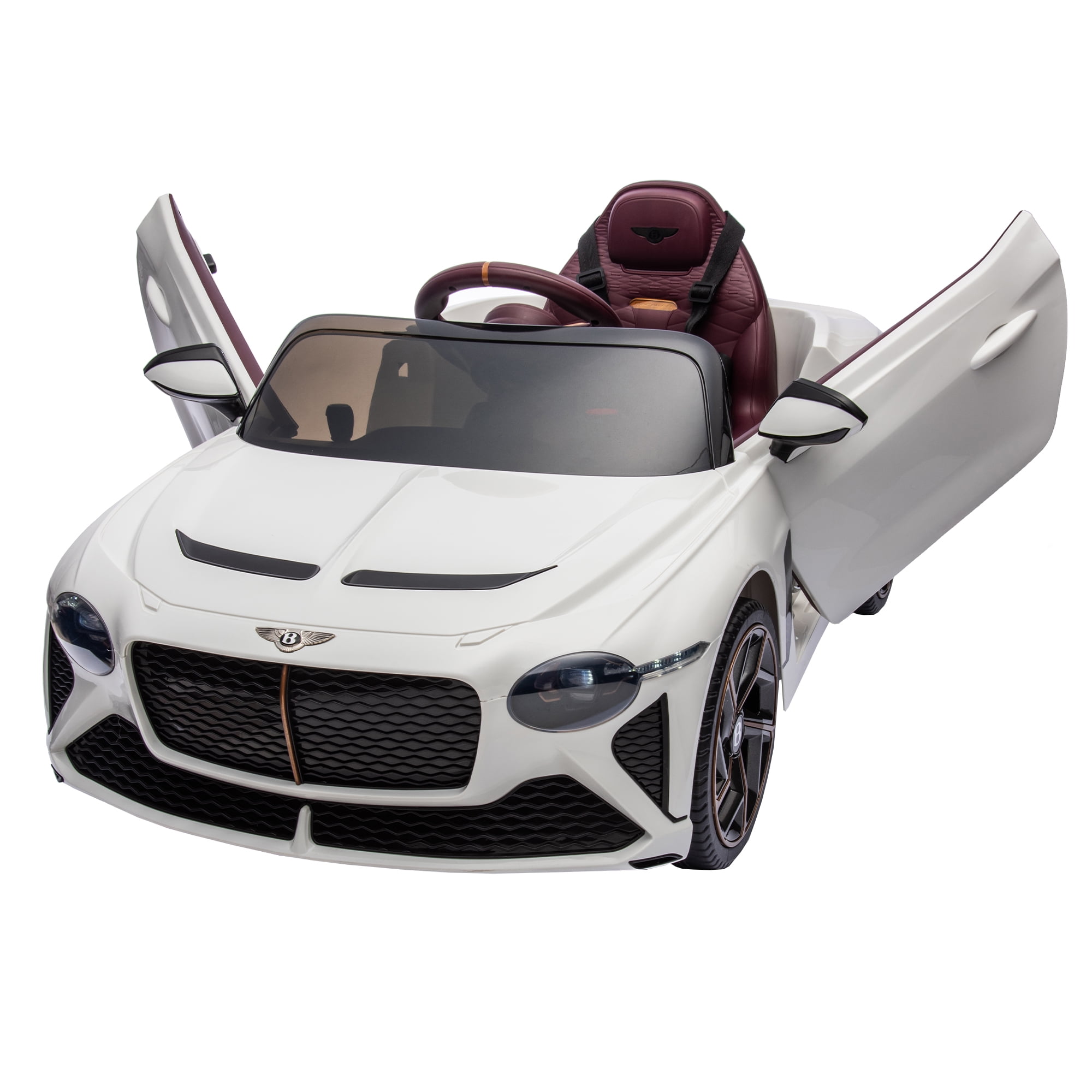 Kadyn 12v7A Kids Ride on Car with Parents Remote Control, Electric Car for kids, Electric Ride on Car with USB,MP3 ,Bluetooth,LED Light,Three-point Safety Belt, White Kadyn 12v7A Kids Ride on Car with Parents Remote Control, Electric Car for kids, Electric Ride on Car with USB,MP3 ,Bluetooth,LED Light,Three-point Safety Belt, White