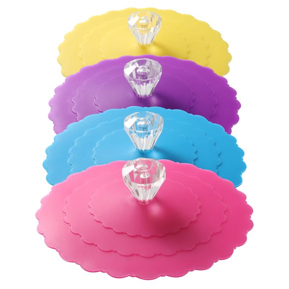 Set de 4 tapas de silicona multicolor para tazas Keweilian